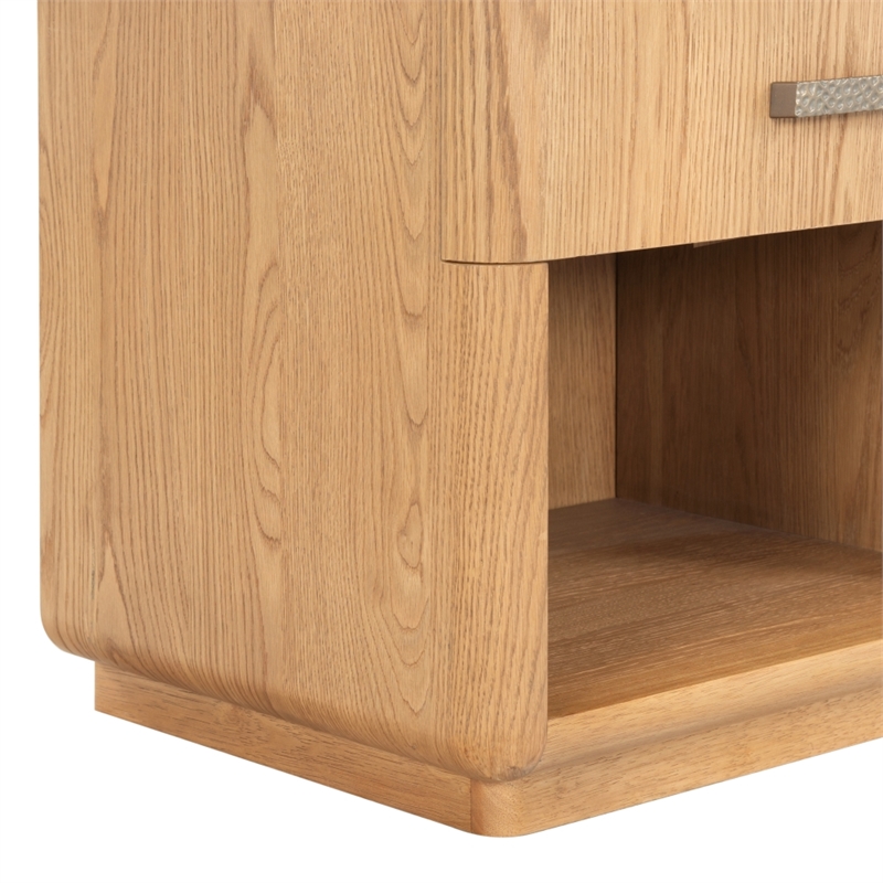 Safavieh Carmilla 1 Drawer Wood Nightstand in Brown / Oak
