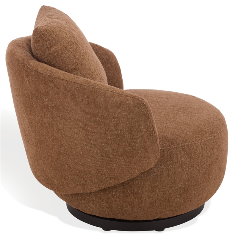 Safavieh Hannalisa Wood Swivel Chair in Brown