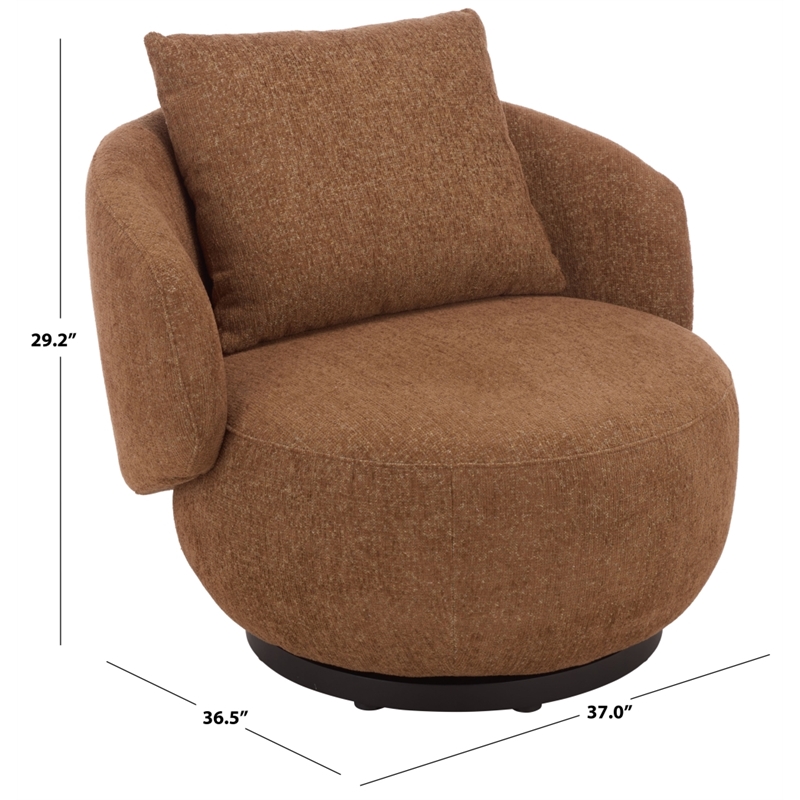 Safavieh Hannalisa Wood Swivel Chair in Brown