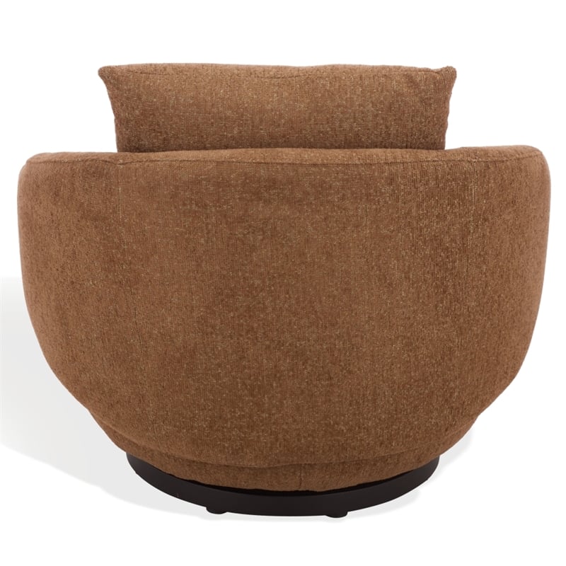 Safavieh Hannalisa Wood Swivel Chair in Brown