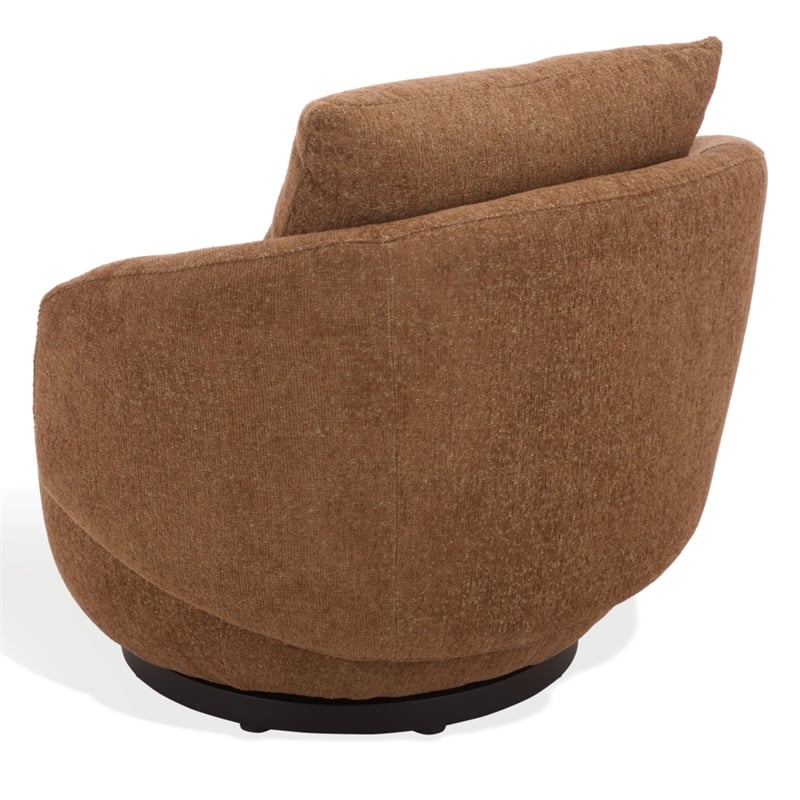 Safavieh Hannalisa Wood Swivel Chair in Brown