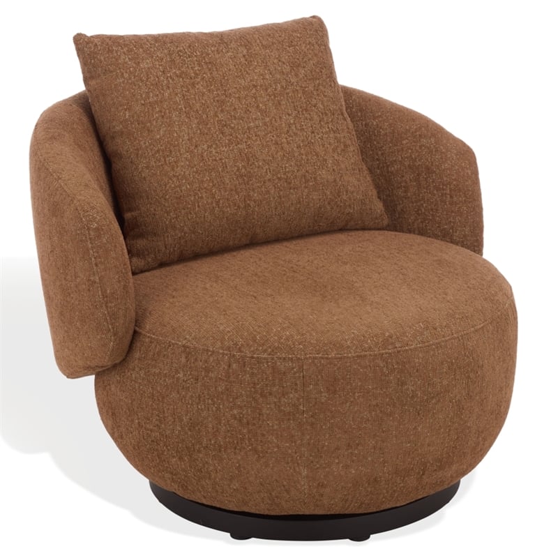 Safavieh Hannalisa Wood Swivel Chair in Brown