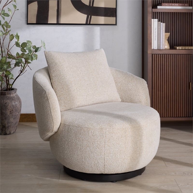 Safavieh Hannalisa Wood Swivel Chair in Taupe