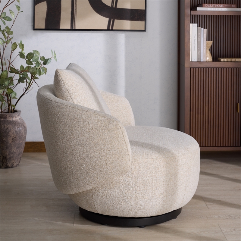 Safavieh Hannalisa Wood Swivel Chair in Taupe