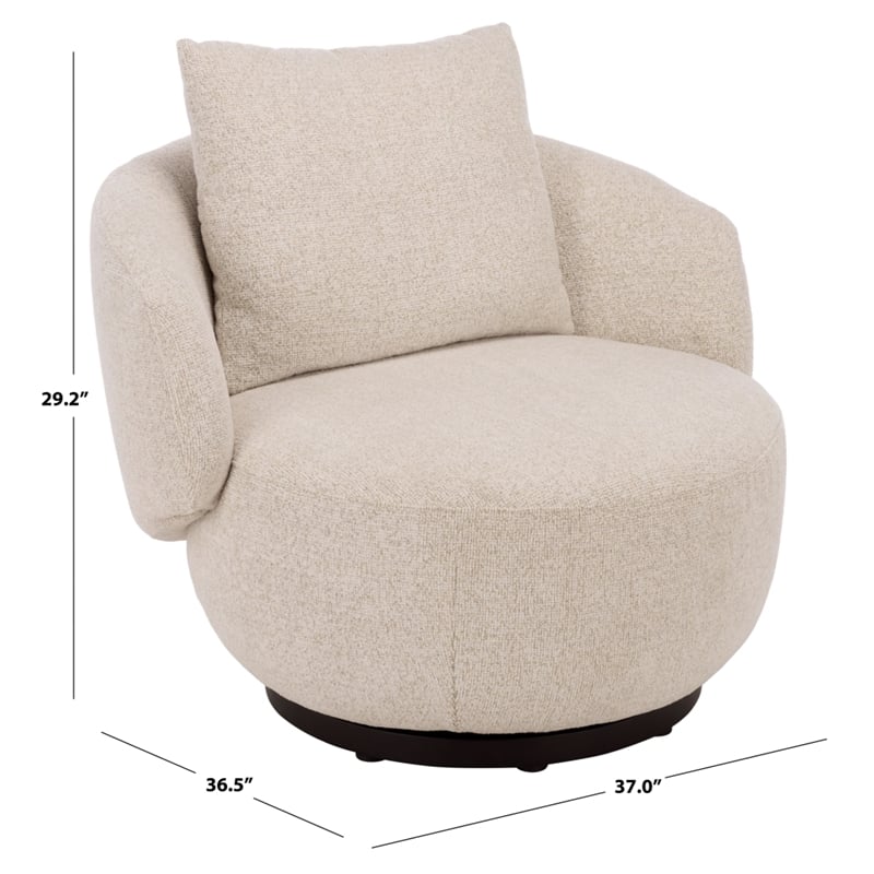 Safavieh Hannalisa Wood Swivel Chair in Taupe