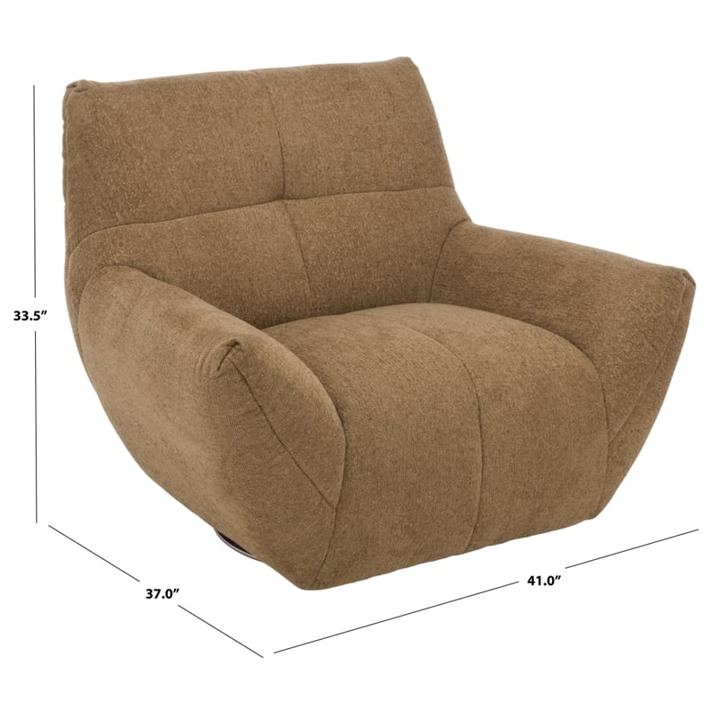 Safavieh Layletta Wood Swivel Chair in Light Brown