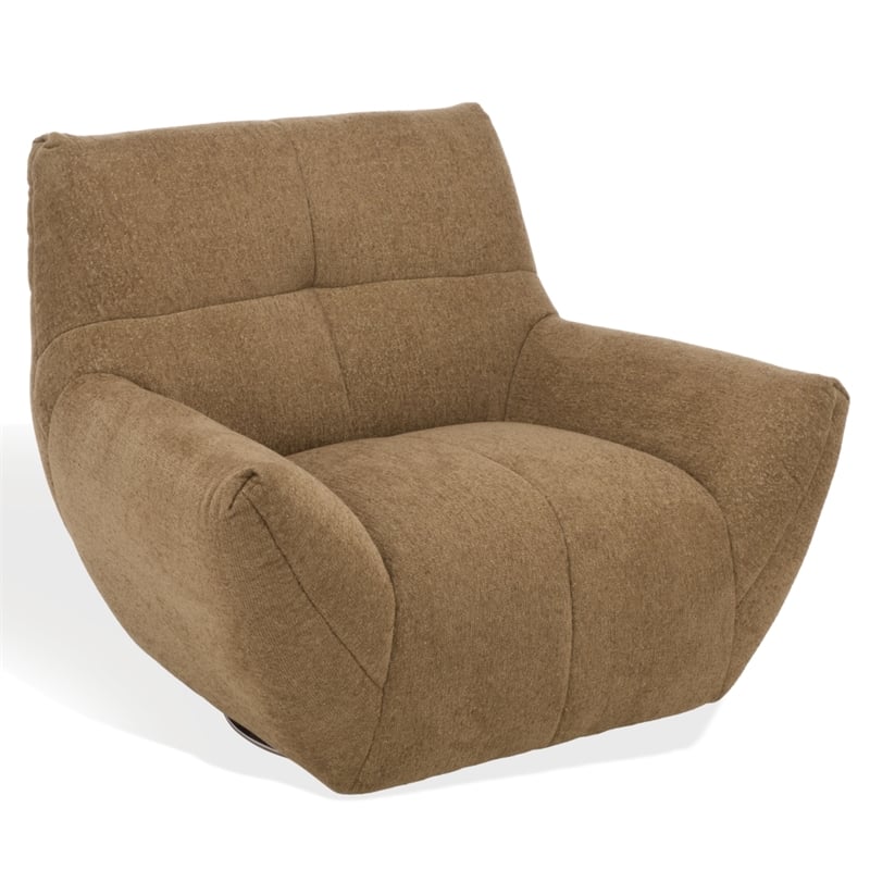 Safavieh Layletta Wood Swivel Chair in Light Brown