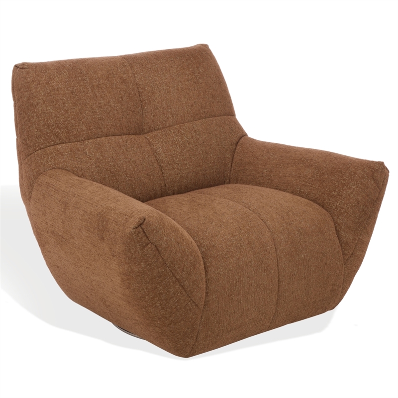 Safavieh Layletta Wood Swivel Chair in Brown