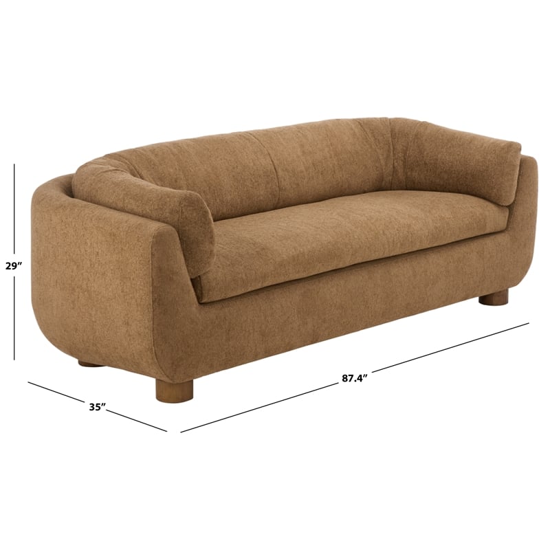 Safavieh Beccaletta Wood Sofa in Light Brown