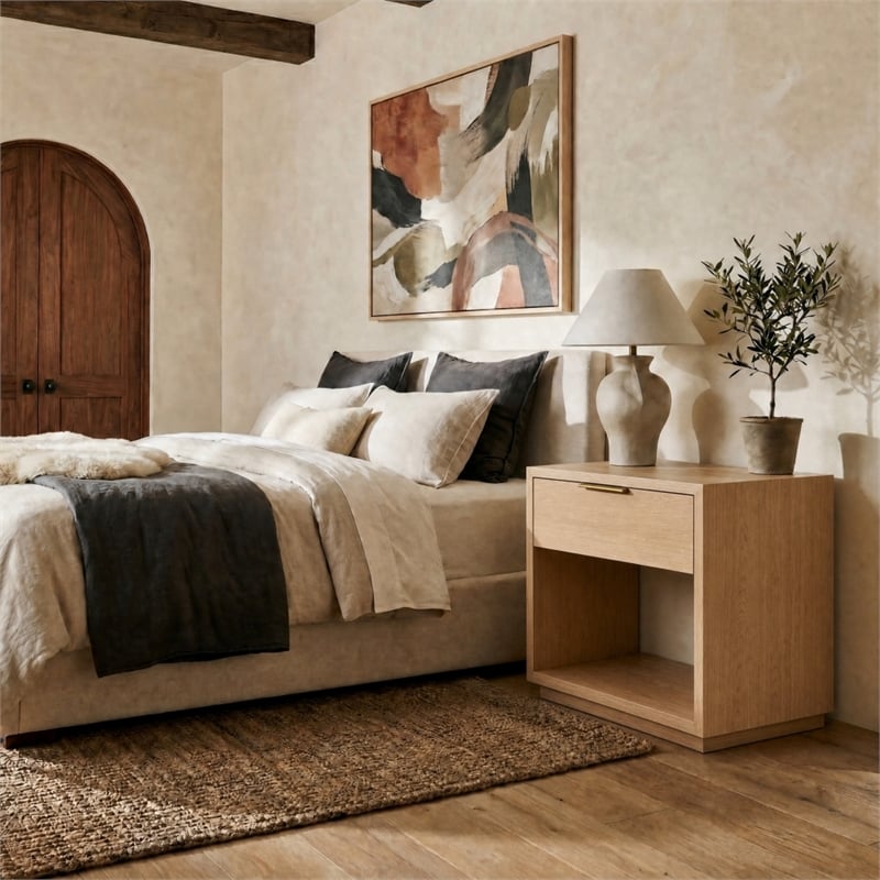 Safavieh Gabribecca 1 Drawer Wood Nightstand in Oak