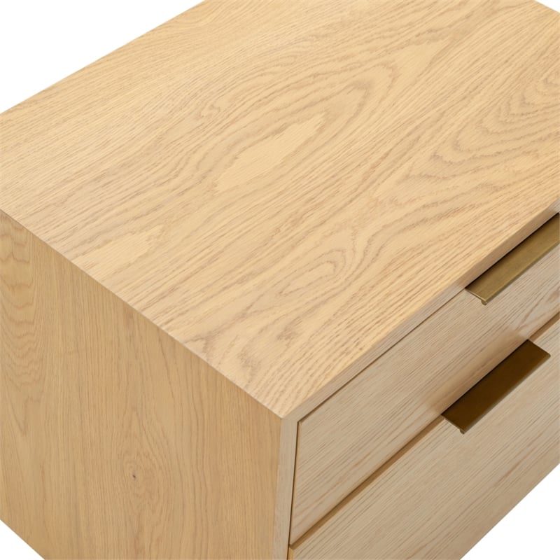 Safavieh Gabribecca 2 Drawer Wood Nightstand in Oak