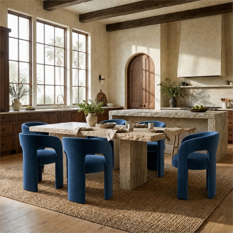 Safavieh Catharia 3 Leg Wood Dining Chair in Navy