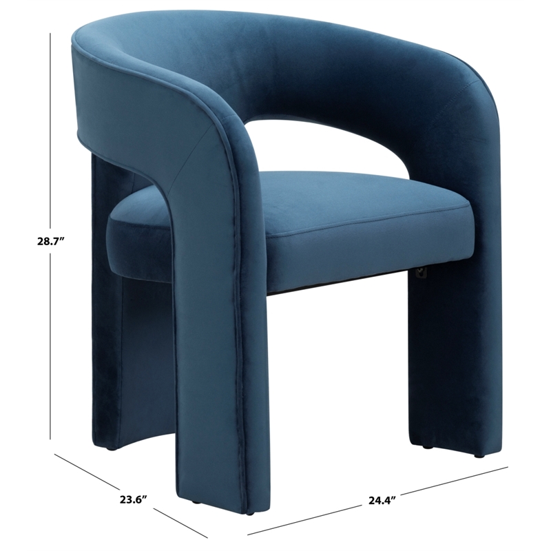 Safavieh Catharia 3 Leg Wood Dining Chair in Navy