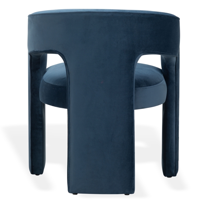 Safavieh Catharia 3 Leg Wood Dining Chair in Navy