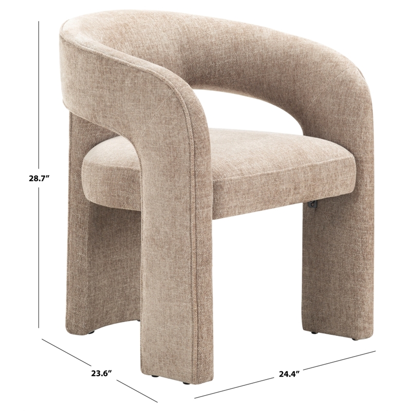 Safavieh Catharia 3 Leg Wood Dining Chair in Brown
