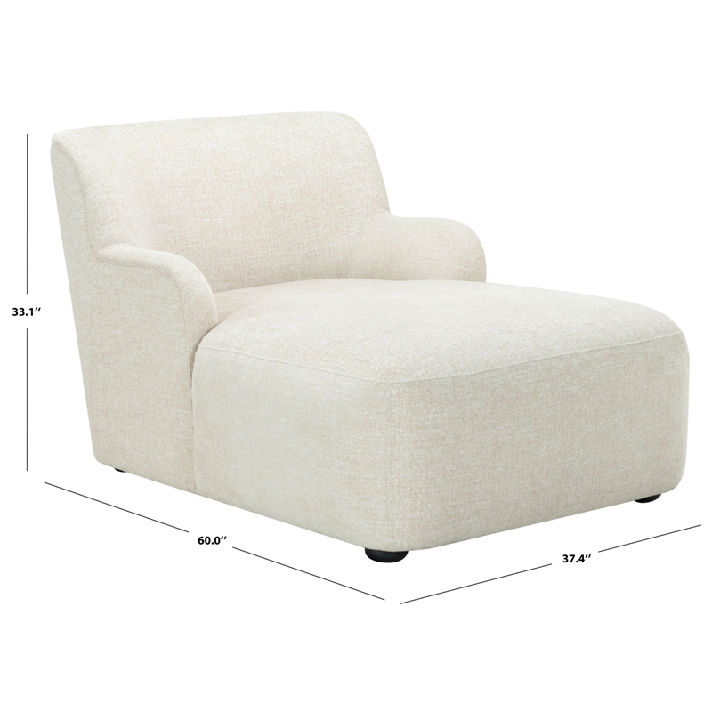 Safavieh Frederici Wood Chaise Lounge in Taupe