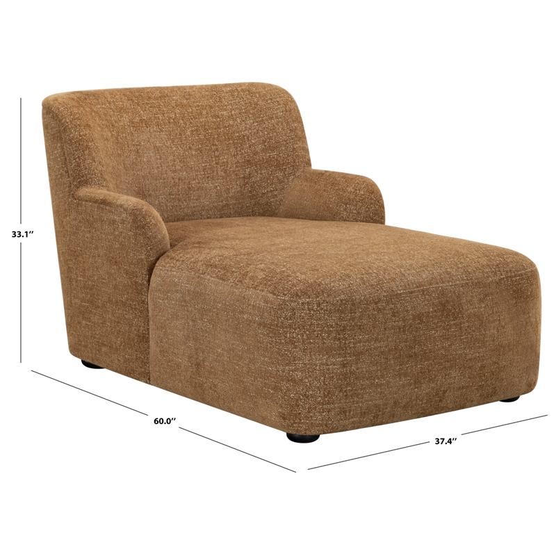 Safavieh Frederici Wood Chaise Lounge in Brown