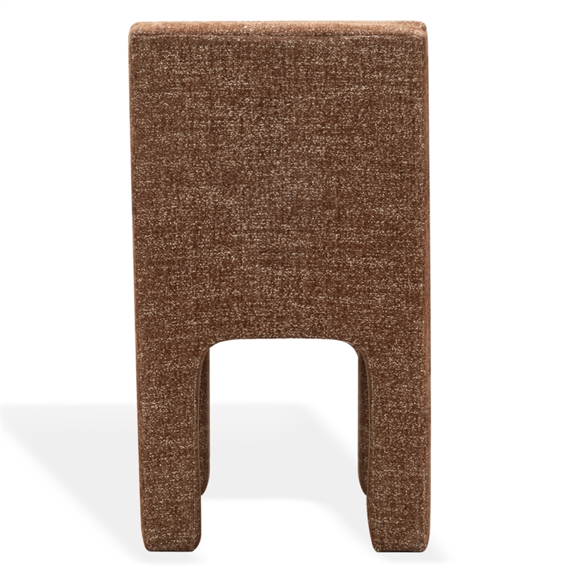 Safavieh Pietro Tufted Chenille and Wood Dining Chair in Brown