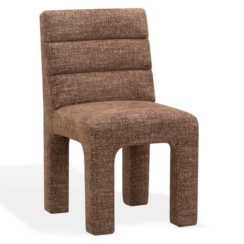 Safavieh Pietro Tufted Chenille and Wood Dining Chair in Brown
