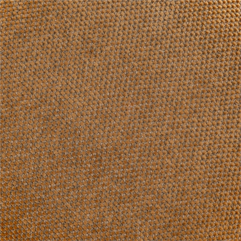 Safavieh Cecelia Round Chenille and Wood Ottoman in Mustard / Walnut