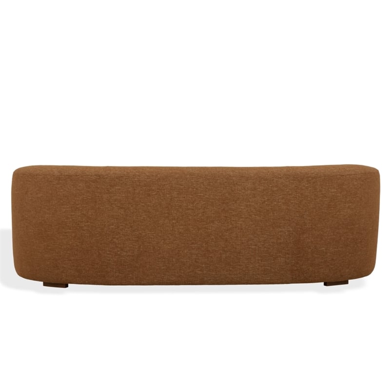 Safavieh Kellibriana Chenille and Wood Sofa in Brown / Walnut