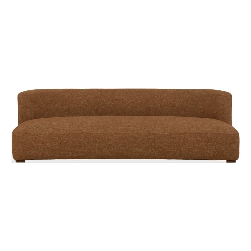 Safavieh Kellibriana Chenille and Wood Sofa in Brown / Walnut
