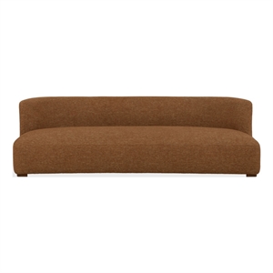 Safavieh Kellibriana Chenille and Wood Sofa in Brown / Walnut