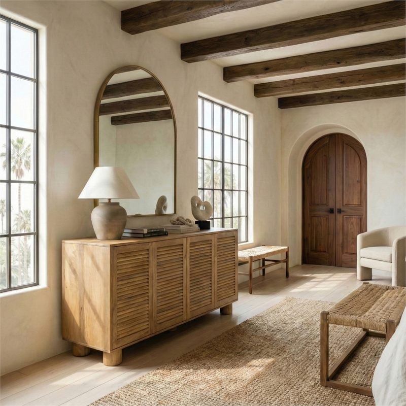 Safavieh Bellasasha Wood Sideboard in Walnut