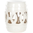 Safavieh White Ceramic Double Coin Stool in White