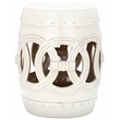 Safavieh Cream Ceramic Double Coin Stool in Cream