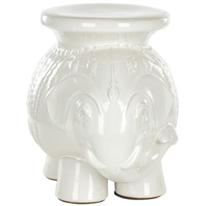 Safavieh Elephant Ceramic Garden Stool in White