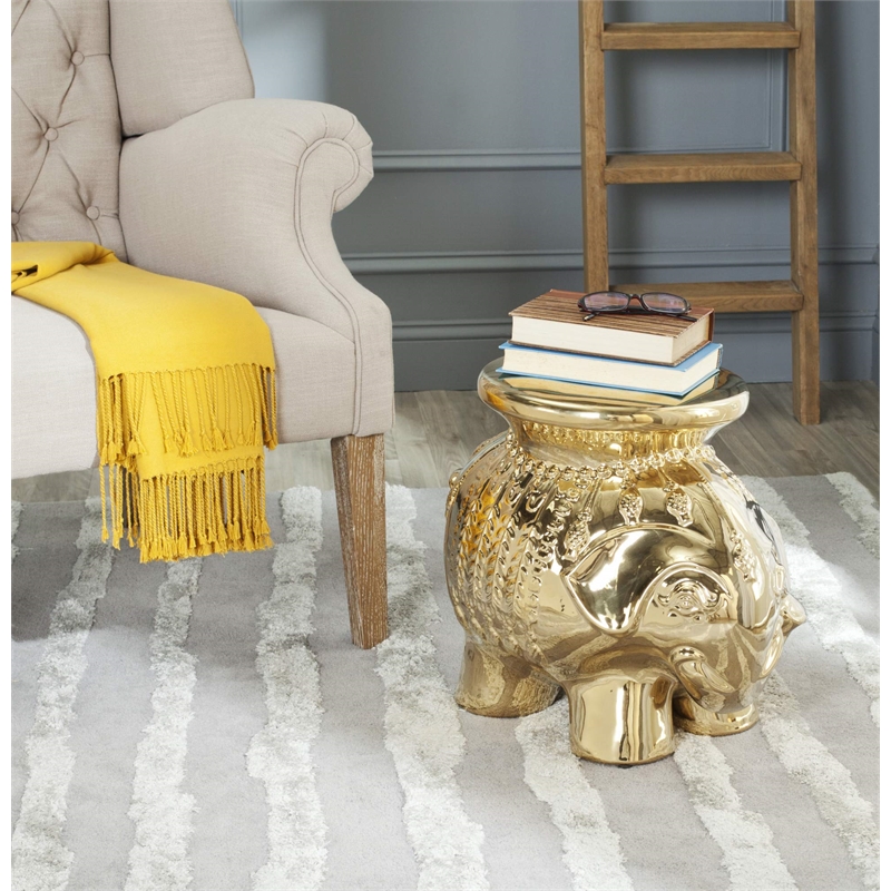 Safavieh Ceramic Elephant Stool in Navy