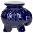 Safavieh Ceramic Elephant Stool in Navy