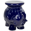 Safavieh Ceramic Elephant Stool in Navy