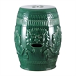 Safavieh Ceramic Chinese Dragon Stool in Green