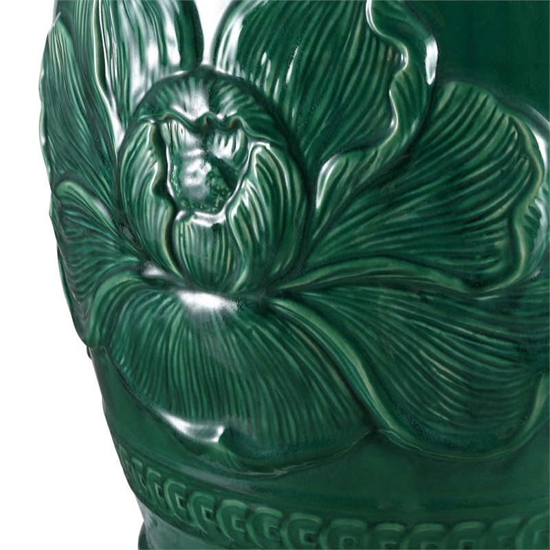 Safavieh Ceramic Chinese Dragon Stool in Green