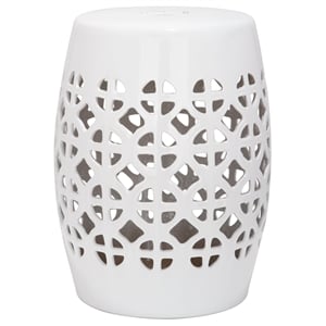 Safavieh Circle Lattice Ceramic Garden Stool in White