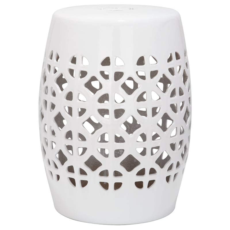 Safavieh Circle Lattice Ceramic Garden Stool in White