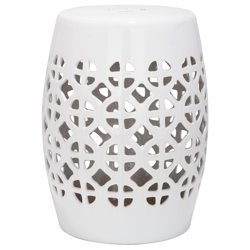 Safavieh Circle Lattice Ceramic Garden Stool in Robbins Egg Blue