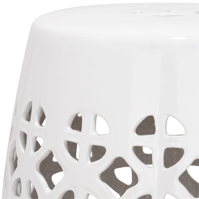 Safavieh Circle Lattice Ceramic Garden Stool in Robbins Egg Blue