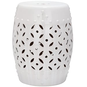 Safavieh Lattice Coin Ceramic Garden Stool in White