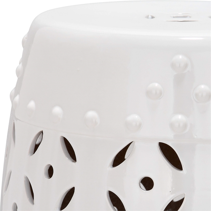Safavieh Lattice Coin Ceramic Garden Stool in White