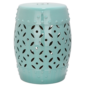 Safavieh Lattice Coin Ceramic Garden Stool in Robbins Egg Blue