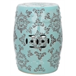 Safavieh Ceramic Medallion Garden Stool in Robbins Egg Blue