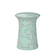 Safavieh Imperial Scroll Ceramic Garden Stool in Light Aqua
