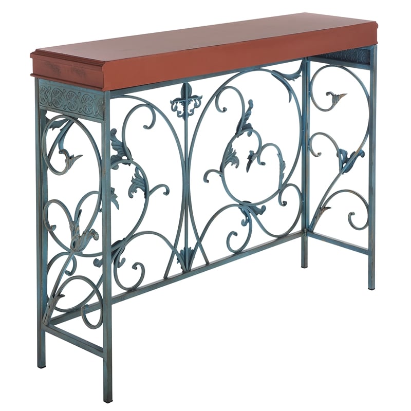 Safavieh Cynthia Birch and Iron Console in Brown