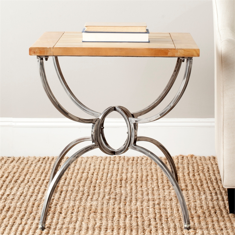 Safavieh Alvin Wood Top End Table in Natural
