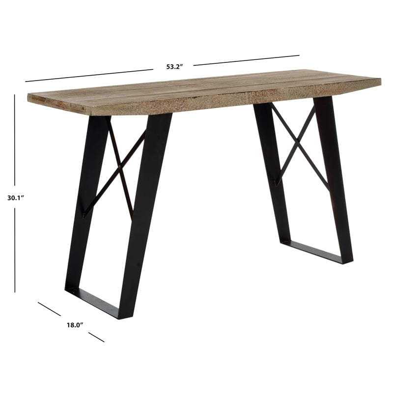 Safavieh Waldo Fir Wood Console in Natural Color and Black