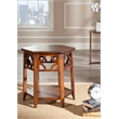 Safavieh Dominick Wood Hexagon End Table in Brown
