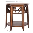 Safavieh Dominick Wood Hexagon End Table in Brown
